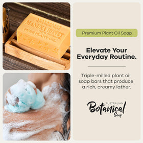 Australian Botanical Soap bar close-up showing triple-milled texture and durable finish