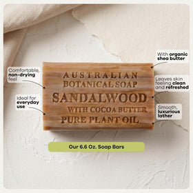 Australian Botanical Soap bars staged in bathroom showing everyday use and aesthetic
