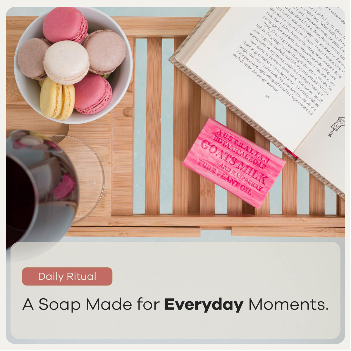Australian Botanical Soap in bathroom sink being used to demonstrate everyday convenience