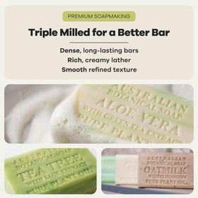 Australian Botanical Soap eucalyptus bar in shower demonstrating refreshing cleanse