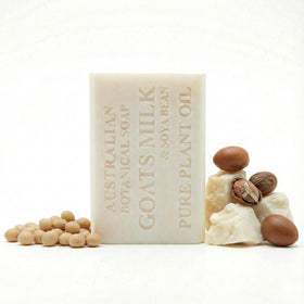 Australian Botanical Soap front packaging showing goat milk benefits