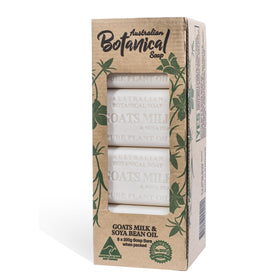 Australian Botanical Soap front packaging showing eight bars and product benefit