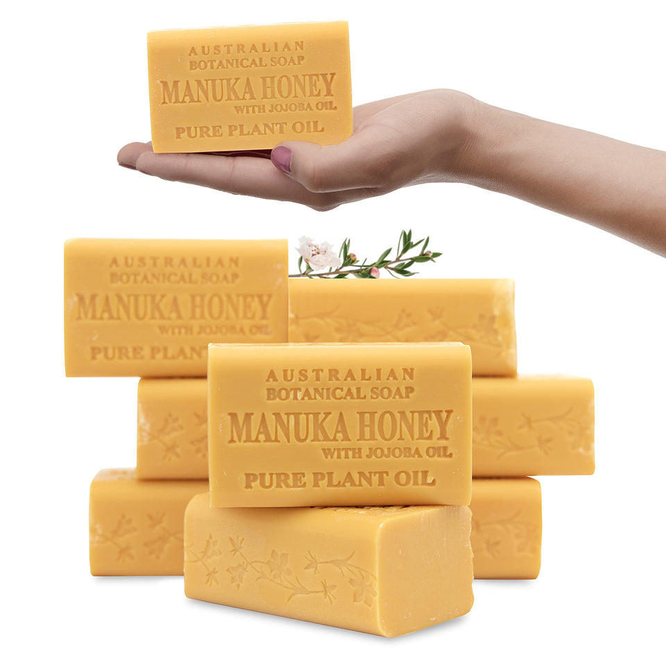 Australian Botanical Soap front packaging showing eight bars and value pack benefit