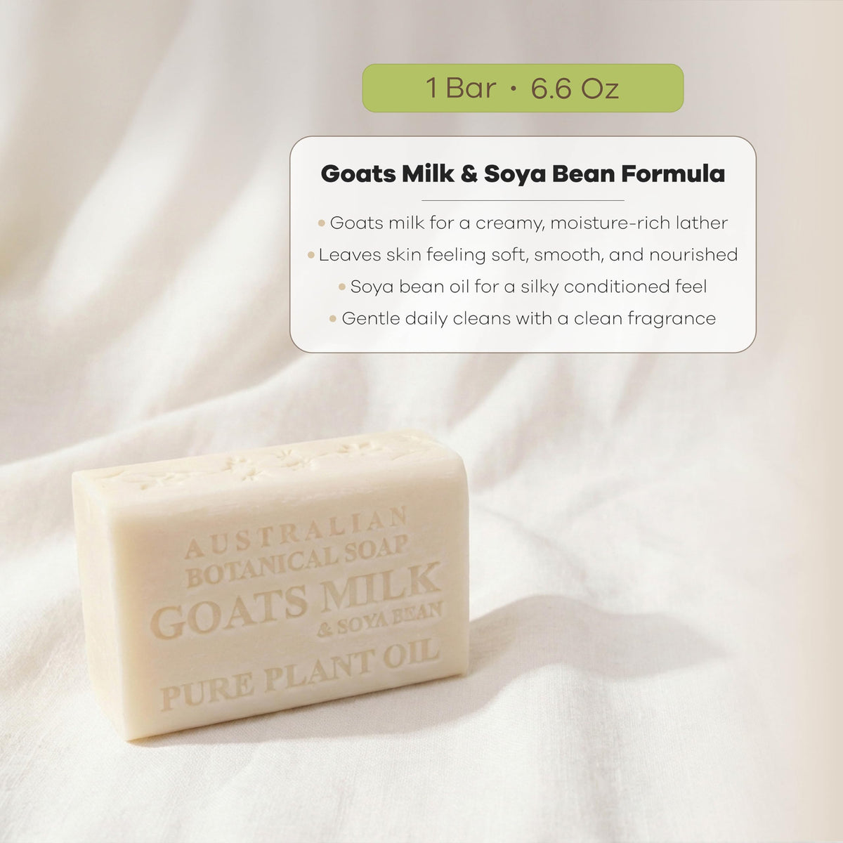 Australian Botanical Soap bar in hand with wet lather for soft skin