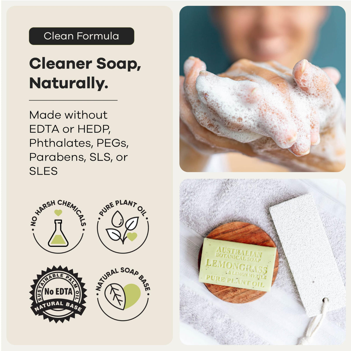 Australian Botanical Soap ocean minerals and natural botanicals staged to highlight key ingredients