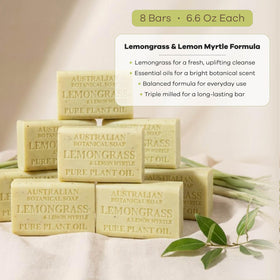 Australian Botanical Soap ingredients label highlighting natural oils benefit