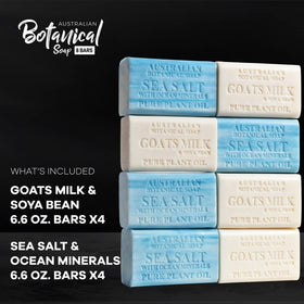 Australian Botanical Soap label ingredients detail showing plant oils and shea butter for nourishment