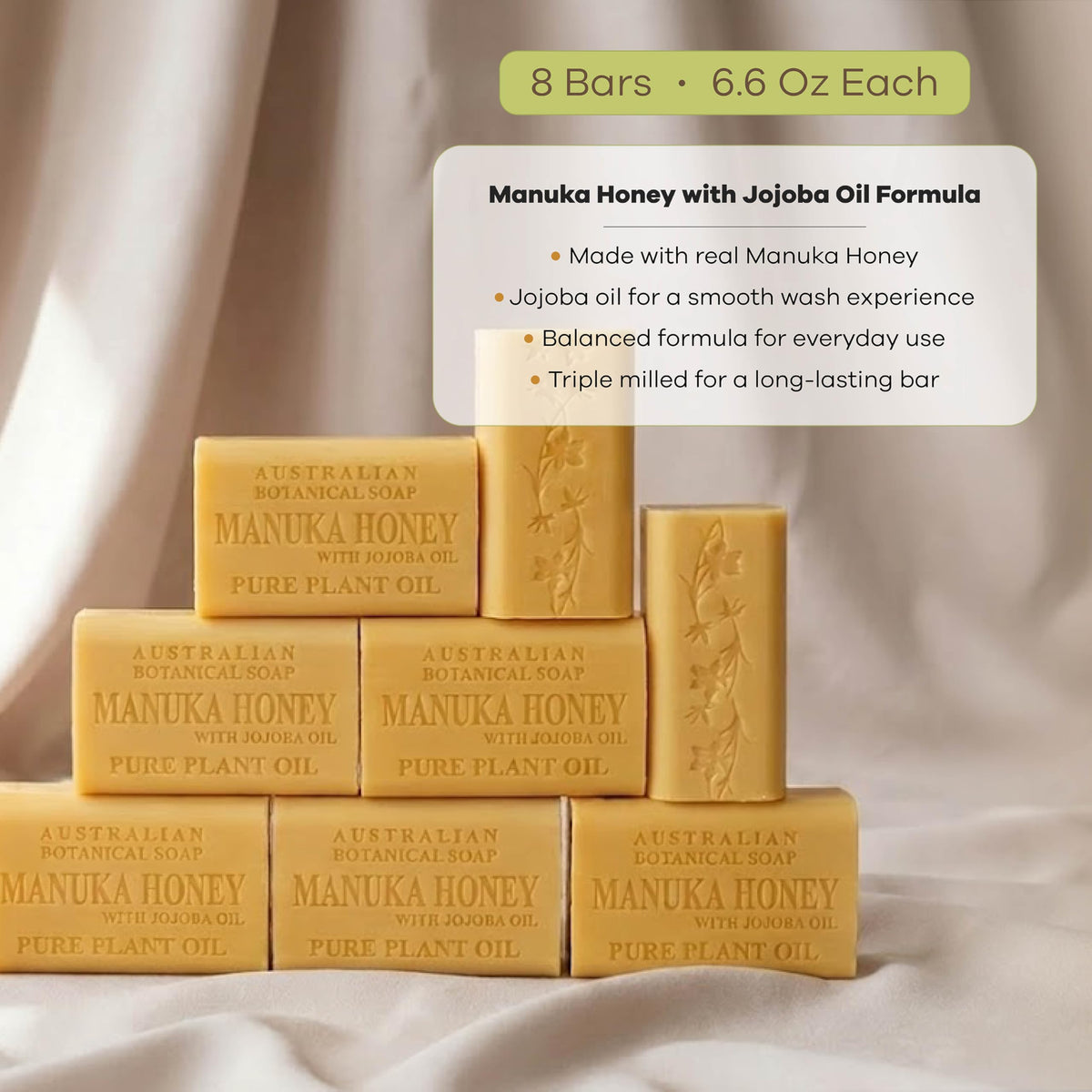Australian Botanical Soap rich lather and foam demonstrating cleansing and moisturizing