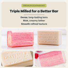Australian Botanical Soap rich lather in hand for a moisturizing cleanse