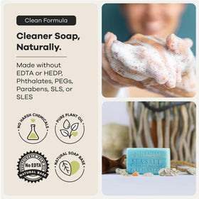 Australian Botanical Soap salt granules close-up for gentle exfoliation
