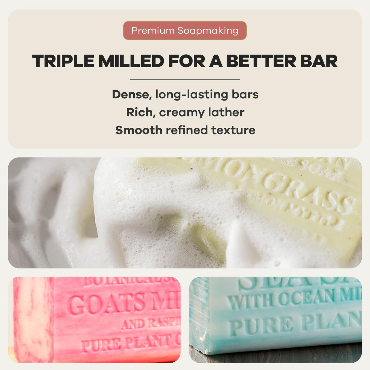 Australian Botanical Soap sea salt bar texture detail showing mineral-infused surface