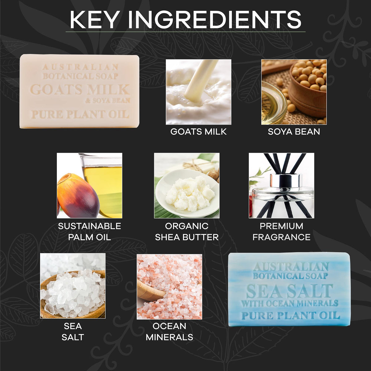 Australian Botanical Soap bar size comparison in hand illustrating large 6.6 oz long-lasting benefit