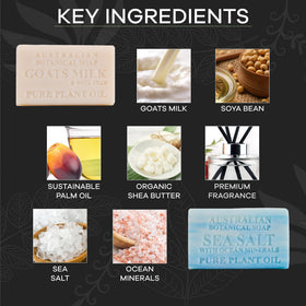 Australian Botanical Soap bar size comparison in hand illustrating large 6.6 oz long-lasting benefit