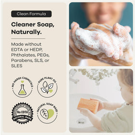 Australian Botanical Soap held in hand to show 6.6 oz bar size for lasting use