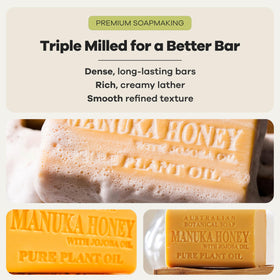 Australian Botanical Soap sliced bar revealing inner color and dense structure