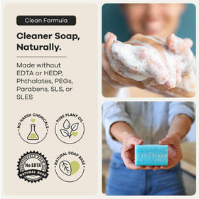 Australian Botanical Soap bar lather in hand showing creamy foaming benefit