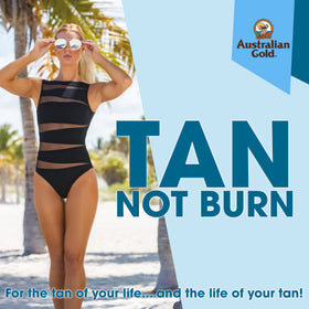 Australian Gold being applied to a leg, helps maintain even bronzed color