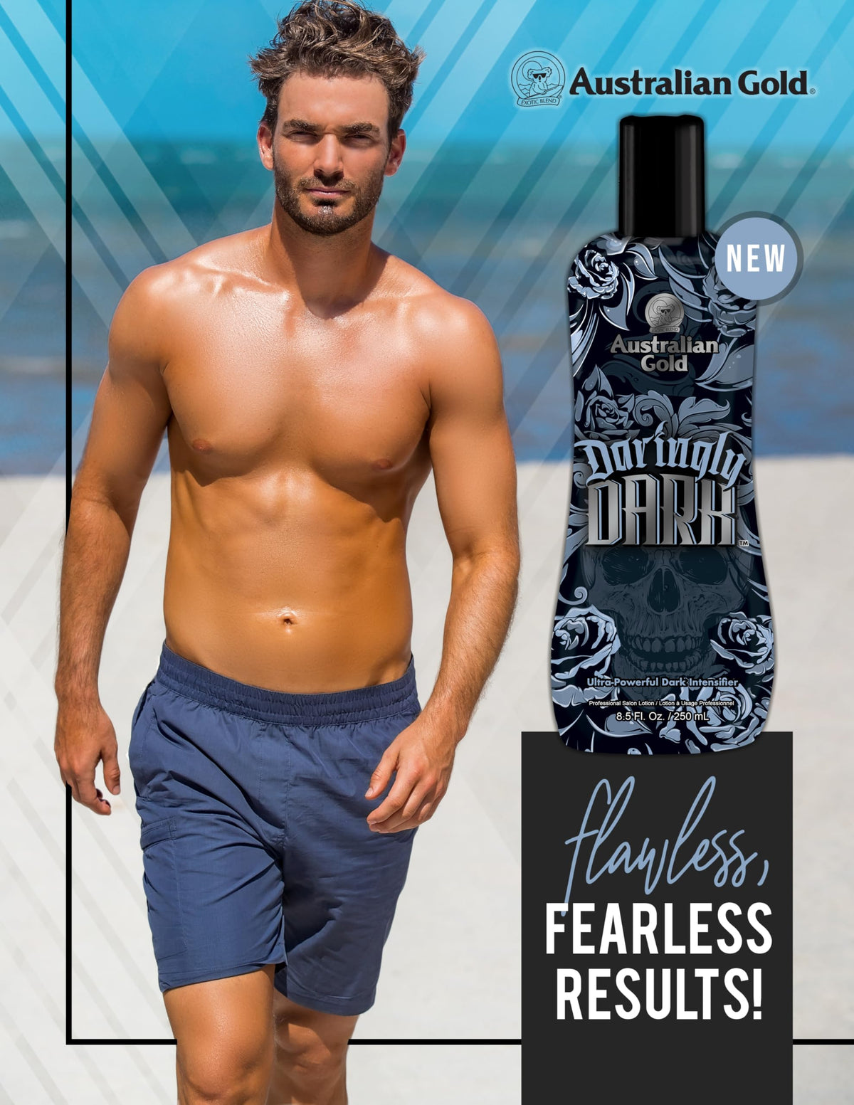 Australian Gold lotion texture swiped on skin showing smooth consistency for hydrated finish