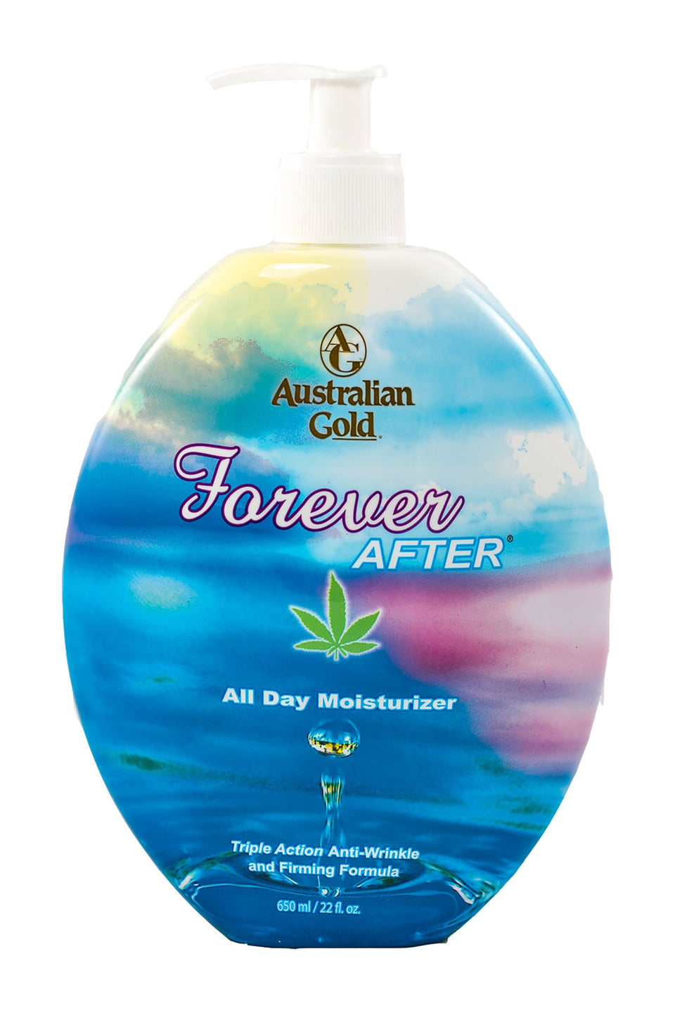 Australian Gold front packaging showing pump and product size for convenient hydration
