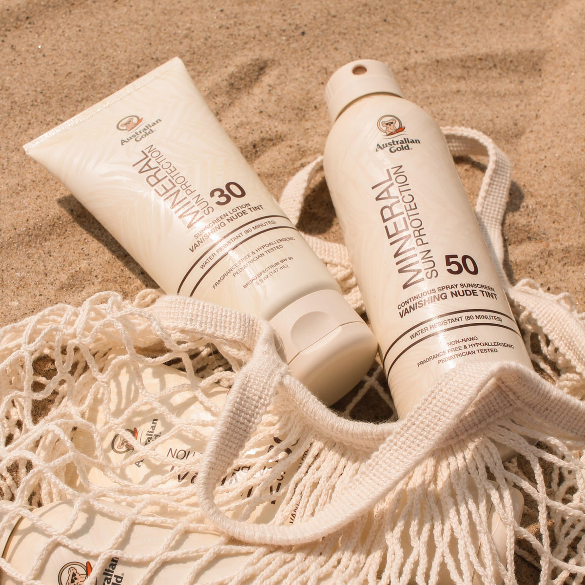 Australian Gold mist being sprayed on arm showing easy, even coverage