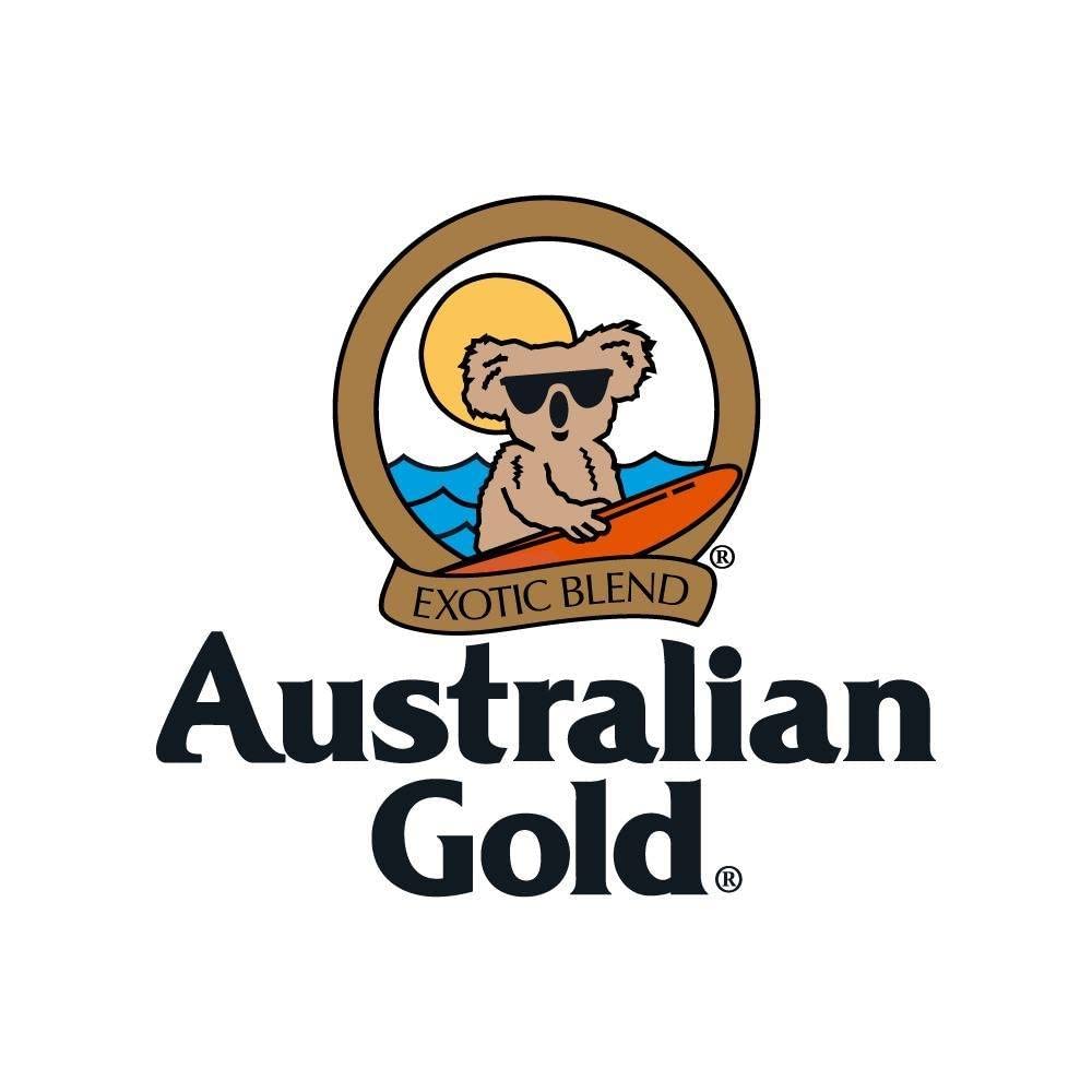 Australian Gold label close-up highlighting ingredients and claims