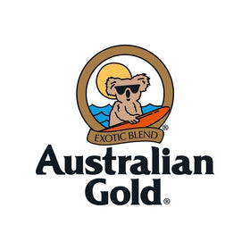 Australian Gold label close-up highlighting ingredients and claims