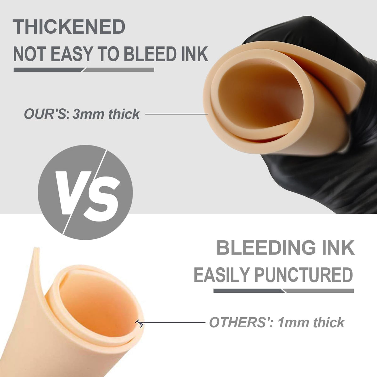 Autdor double-sided 3mm silicone practice skin top view realistic feel benefit