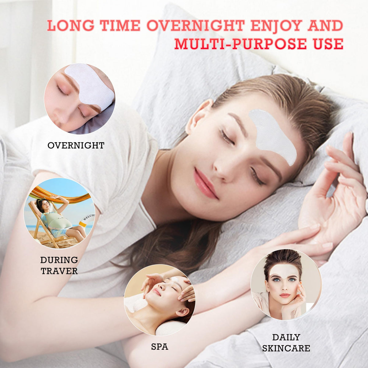 Auteek person sleeping with patch showing comfortable overnight wear