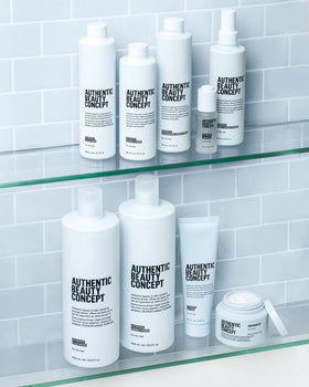Authentic Beauty Concept before and after photo showing improved manageability and shine