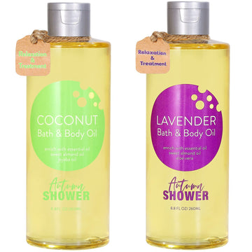 Autumn Shower front packaging showing two bottles and gift-ready design benefits presentation