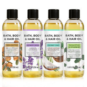Autumn Shower front packaging showing four large bottles for generous value