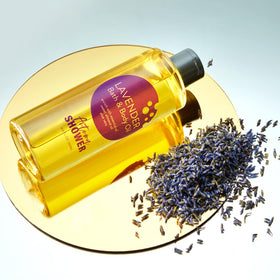 Autumn Shower ingredients display with sweet almond and jojoba showing nourishing benefit