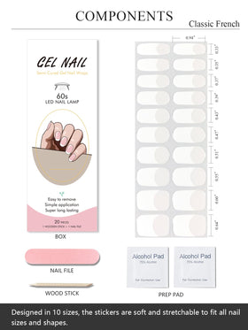 AutyaMee layout of strips with file, prep pads and wooden stick for quick prep