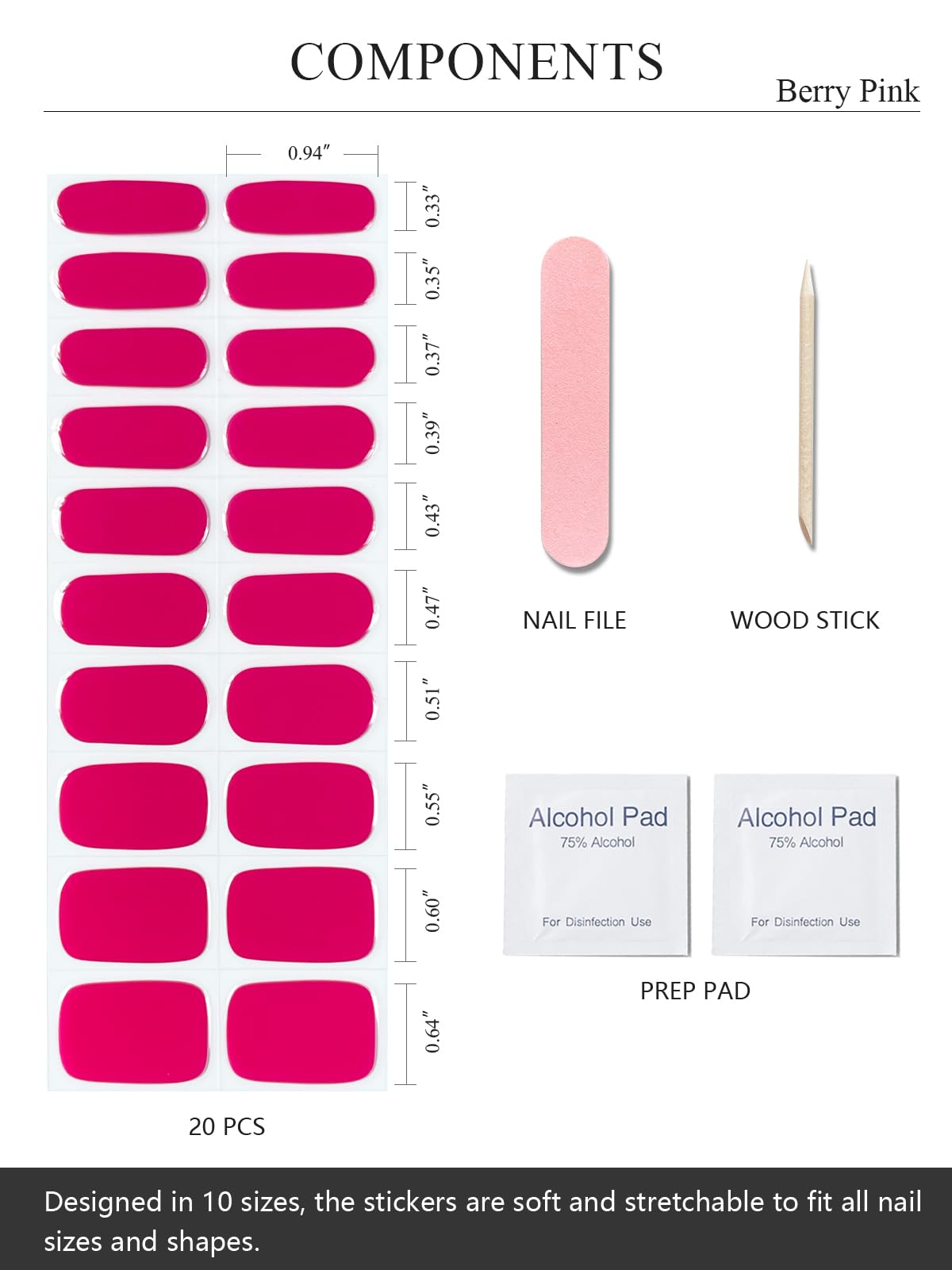 AutyaMee size selection layout showing ten sizes for precise fit