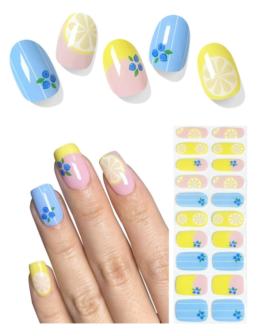 AutyaMee Fresh Lemon front packaging showing 20 gel strips and accessories for easy styling