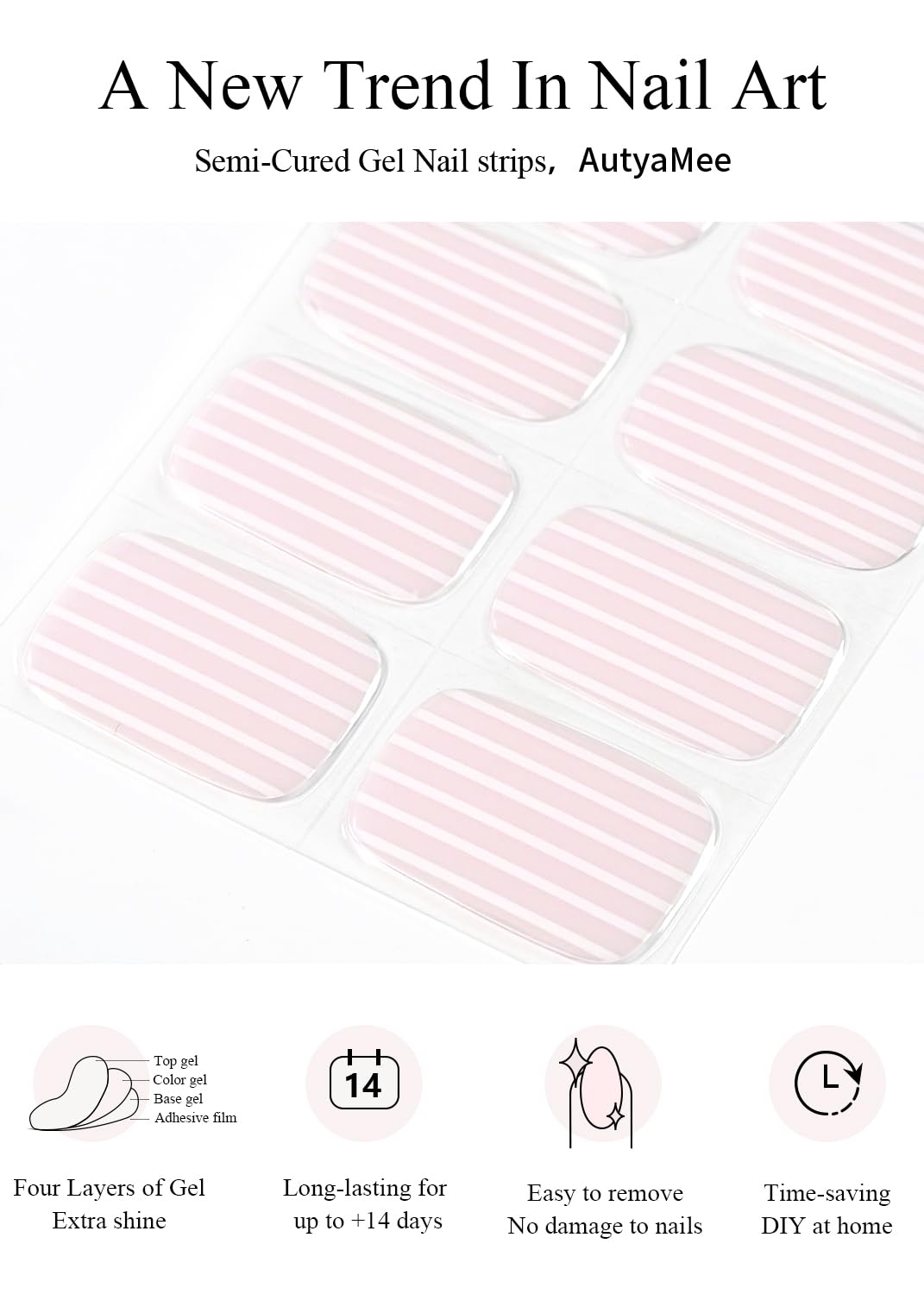 AutyaMee nail wrap curing under UV lamp delivering a hardened salon-quality finish