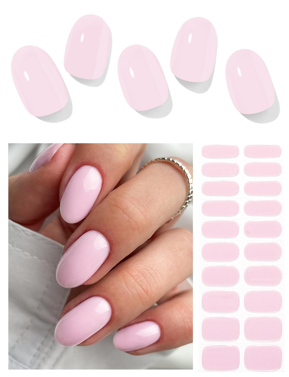 AutyaMee pale pink front packaging showing 20 gel strips and kit contents for easy selection