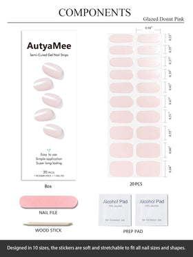 AutyaMee layout of 20 strips and tools showing size variety and application accessories