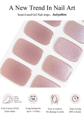 AutyaMee twenty gel strips arranged to show size selection for perfect fit benefit