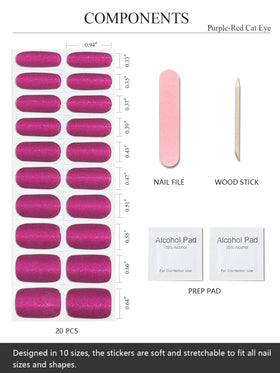 AutyaMee 20pcs strip size layout displayed to match various nail widths easily