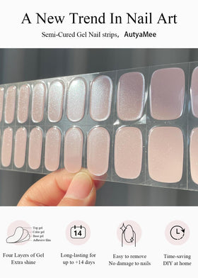 AutyaMee strips applied on hand demonstrating quick at-home use and salon-quality look