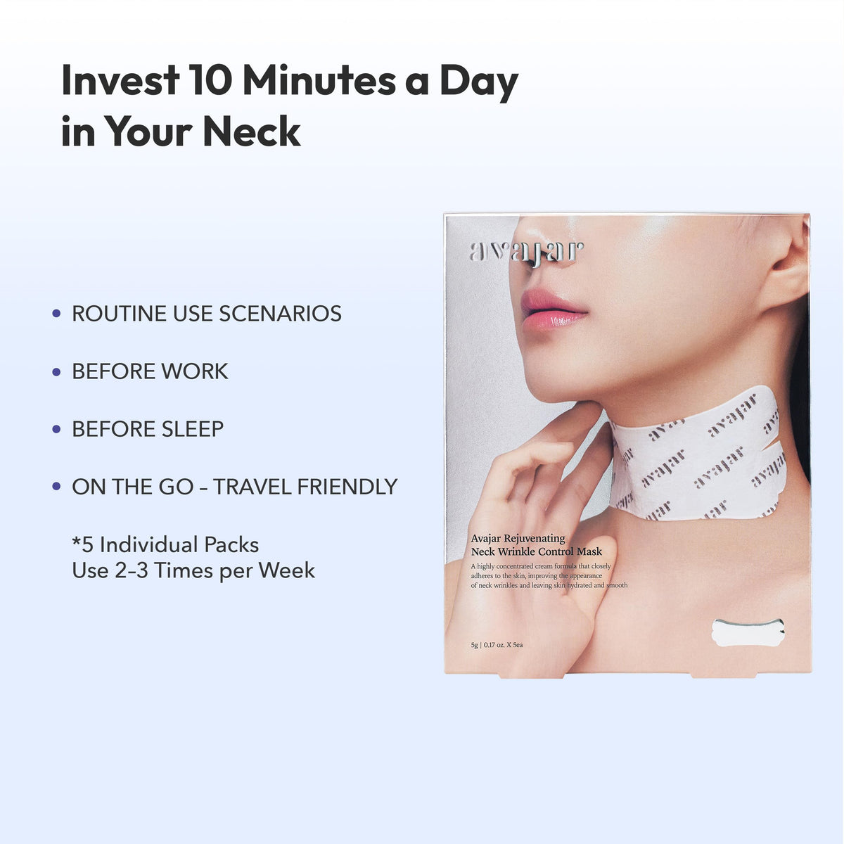 Avajar mask on bedside table showing convenient evening skincare routine