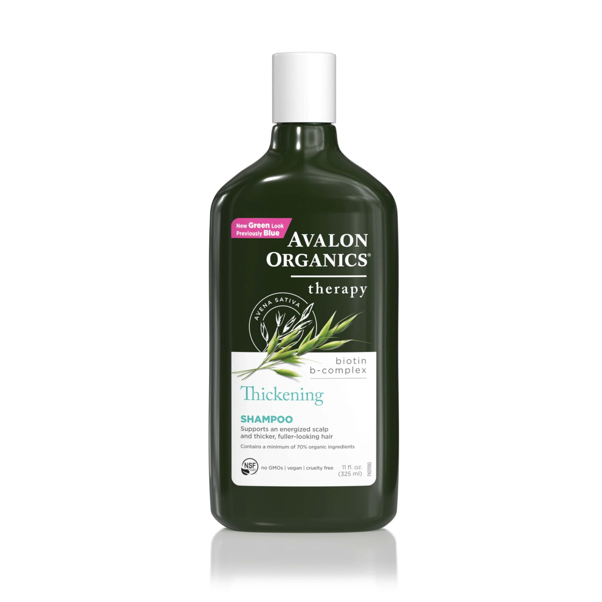 Avalon Organics front bottle view showing label and benefits for fuller hair