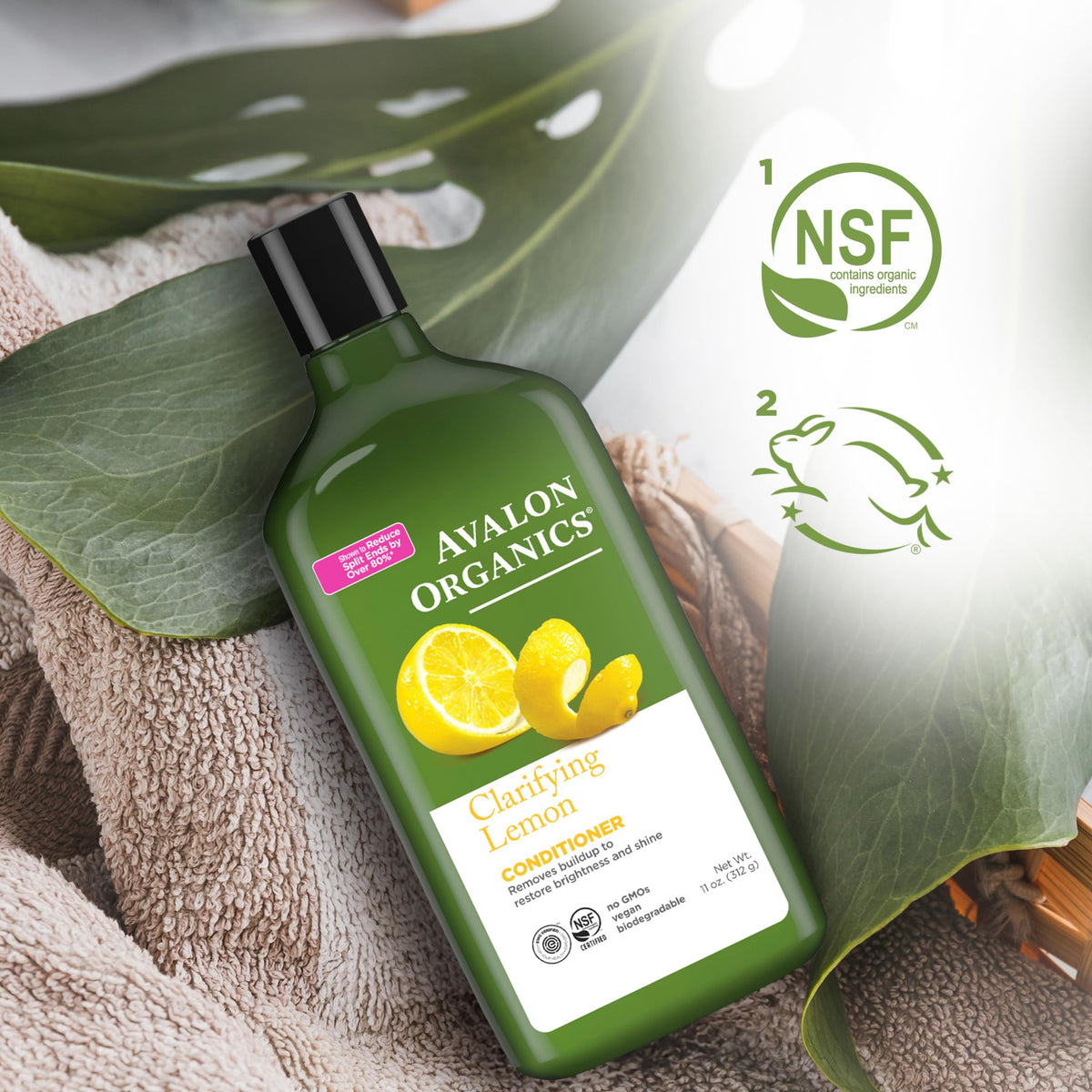 Avalon Organics conditioner on bathroom shelf suggesting refreshed hair routine