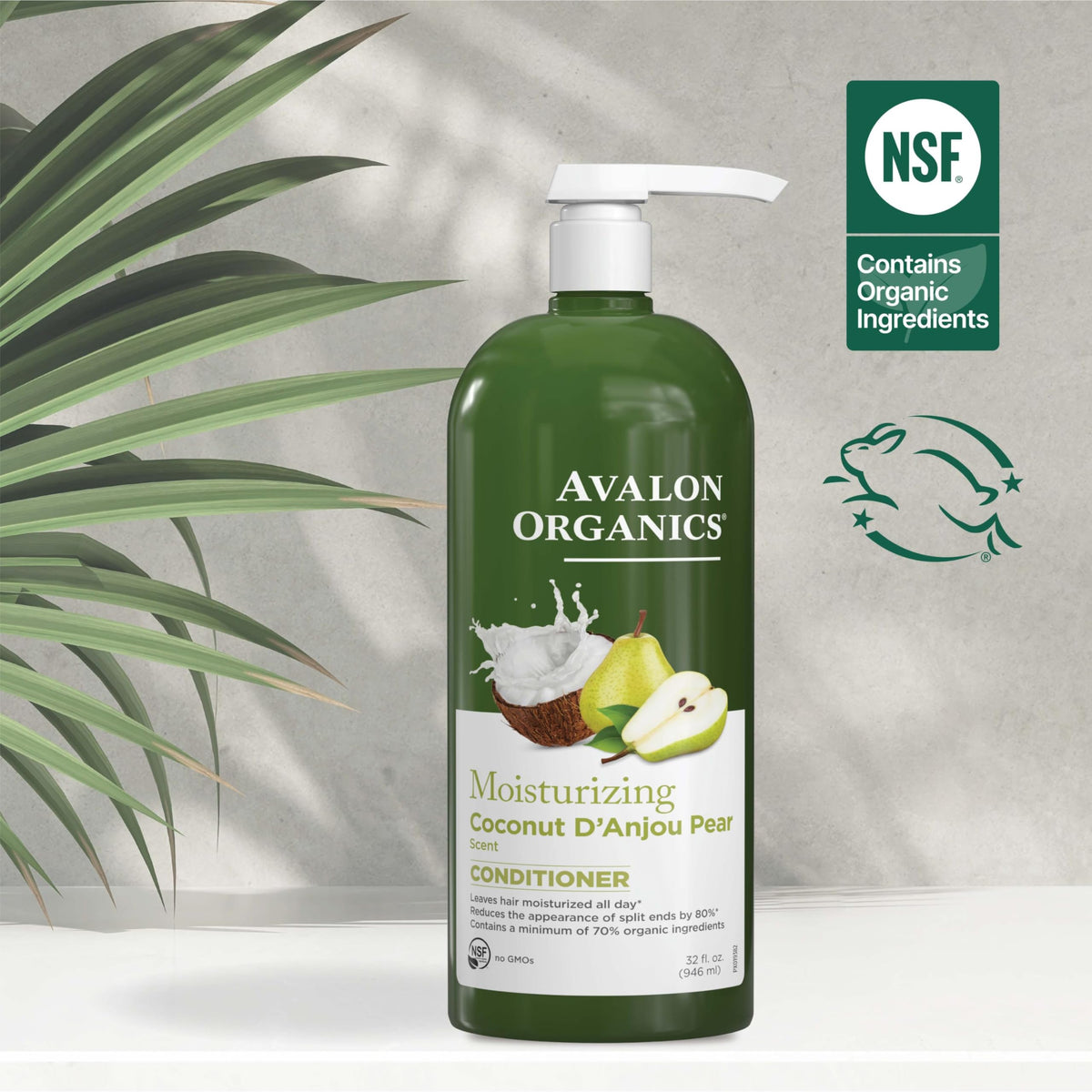 Avalon Organics bottle in hand showing 32 fl oz size for value benefit