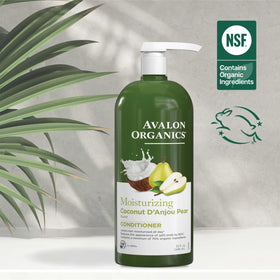 Avalon Organics bottle in hand showing 32 fl oz size for value benefit