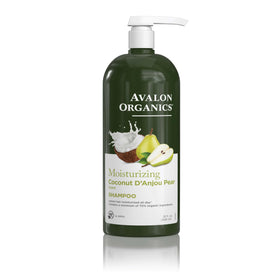 Avalon Organics front packaging showing 32 fl oz bottle and coconut pear design for gentle hydration