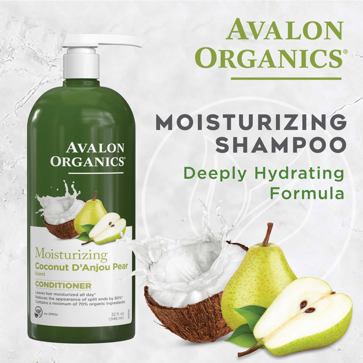 Avalon Organics pouring cream texture close-up illustrating rich hydration benefit