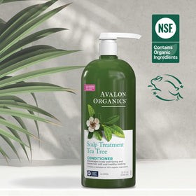 Avalon Organics conditioner used in shower showing scalp massage and rinse benefit