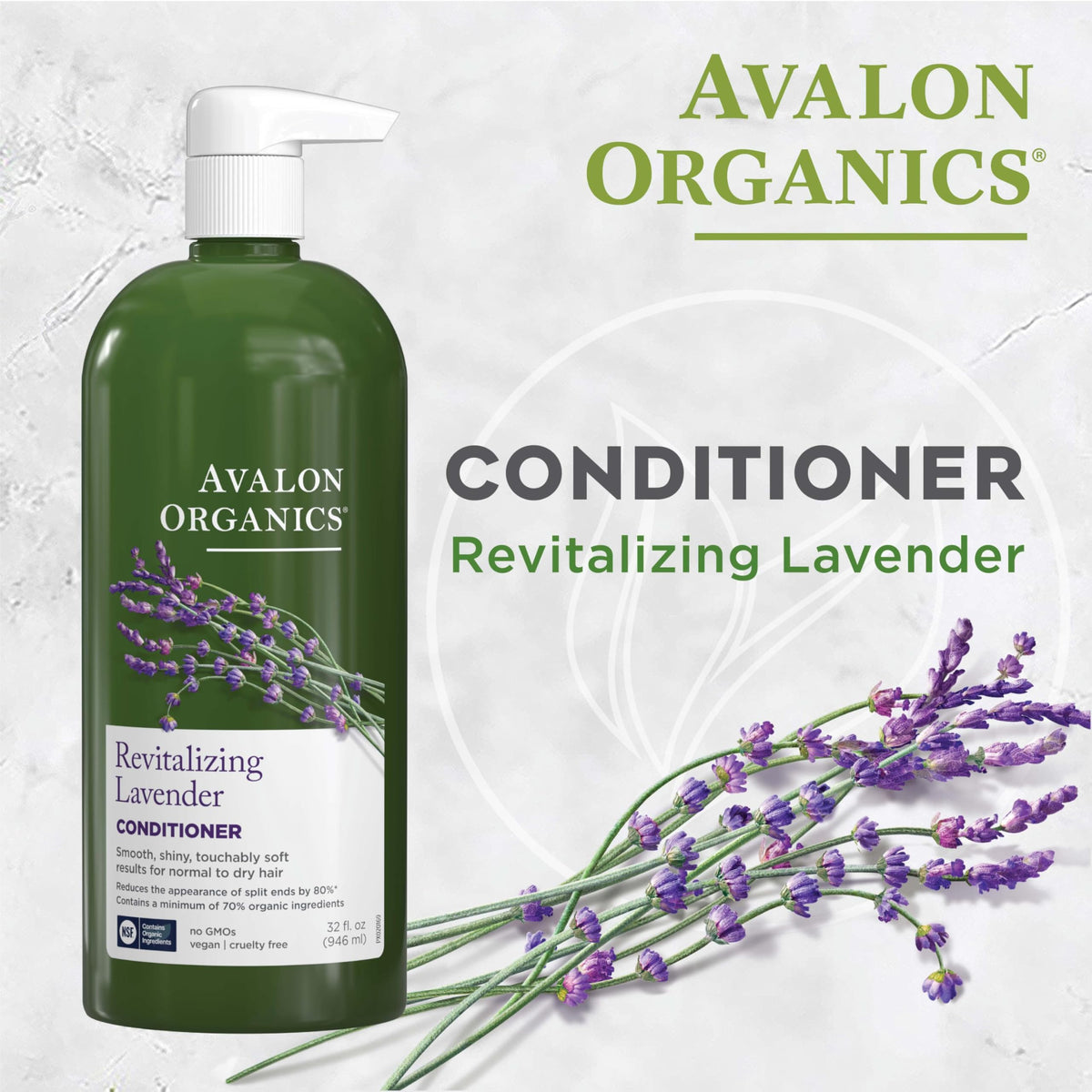 Avalon Organics conditioner being applied in shower for nourishment and improved manageability